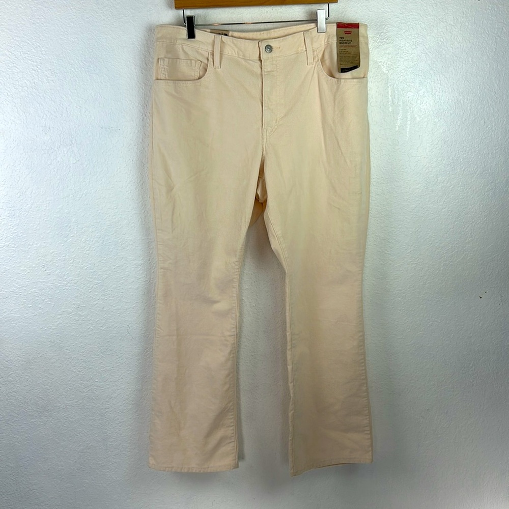 NWT Levi's 725 HIGH RISE BOOTCUT CORDUROY WOMEN'S PANTS Whitecap 34 x 30 - Picture 4 of 10